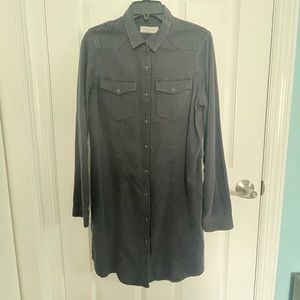 Calvin Klein Jeans Black Denim Shirt Dress
